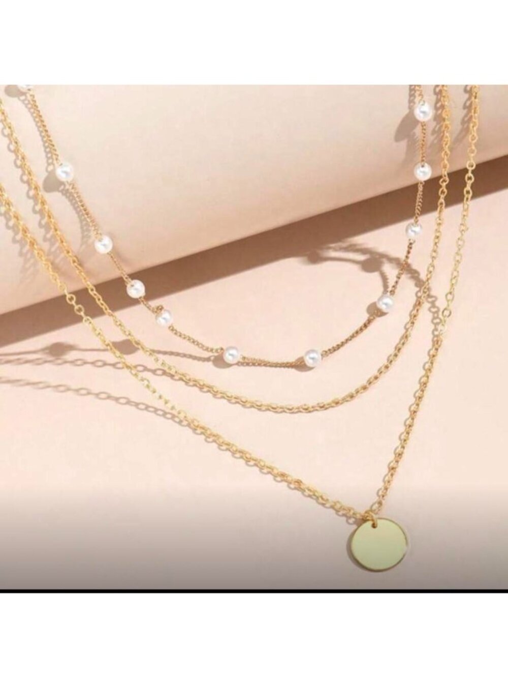 New gold tone layered necklace - Picture 2 of 2